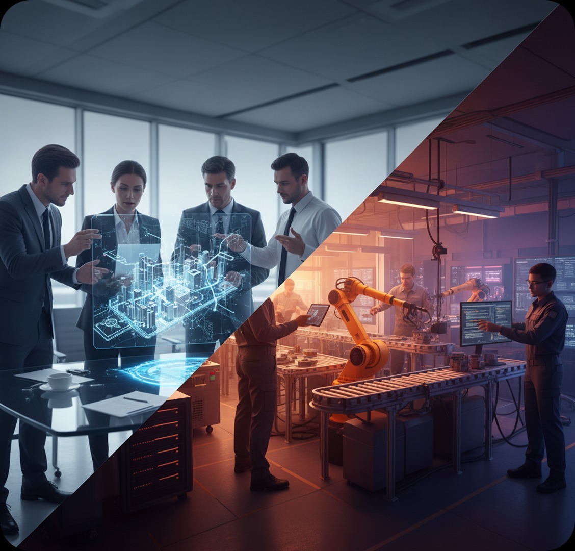 Team working on strategic structure